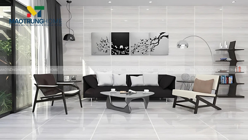 Mẫu phối màu gạch cho phòng khách