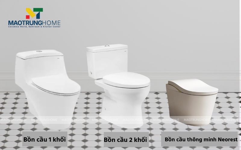 Các dòng bồn cầu TOTO 1 khối, 2 khối và thông minh Neorest